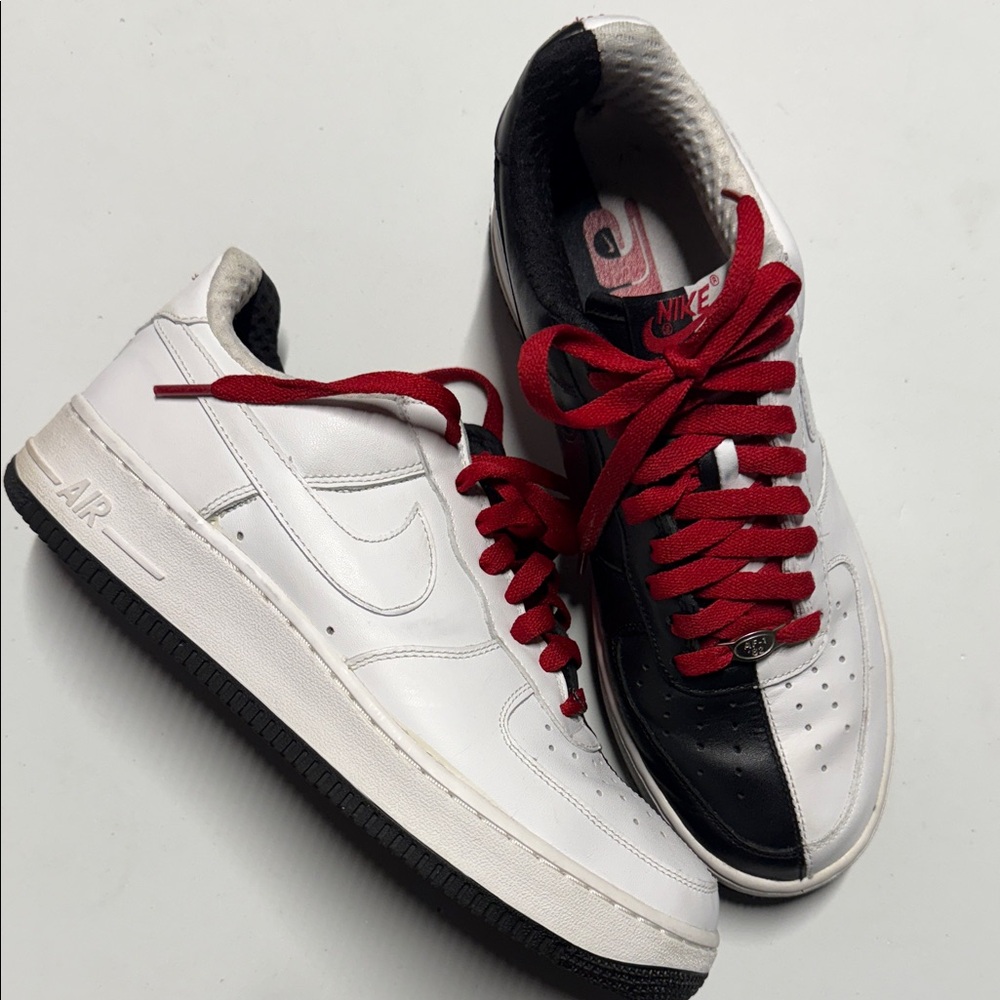 Nike Black and White Sneakers with Red Accents